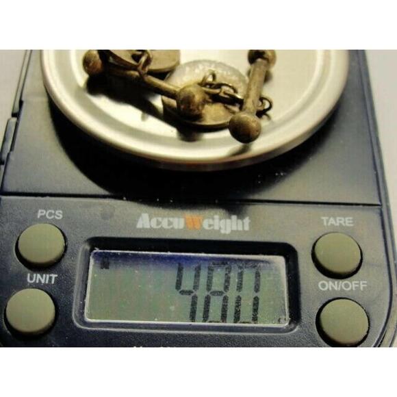 Chain Link Oriental Chinese Cufflinks Vtg Sterling Silver 925 Patina Hallmarked - Picture 5 of 8